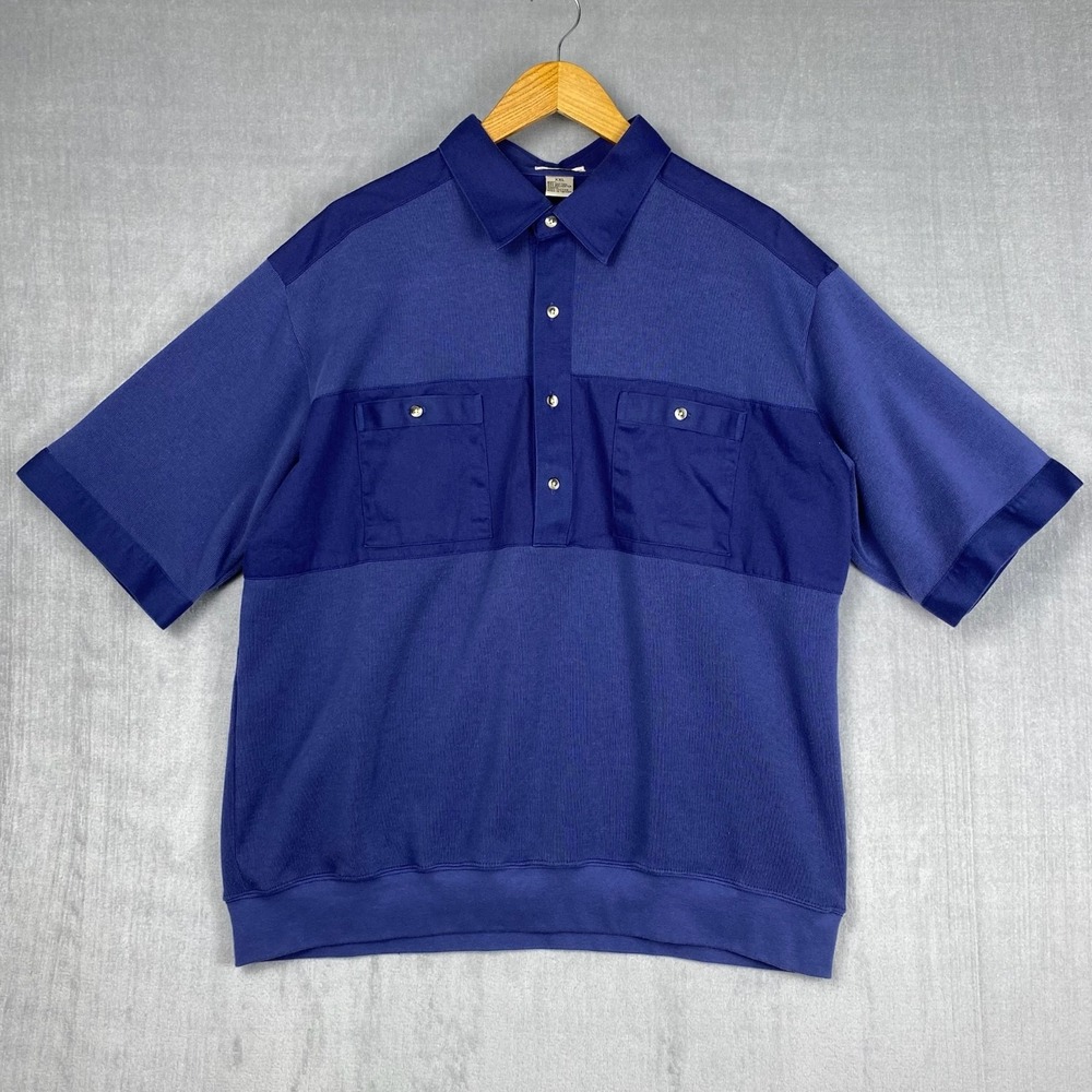 Vtg Norm Thompson Polo Mens XXL Short Sleeve Double Pocket Retro Normcore Golf